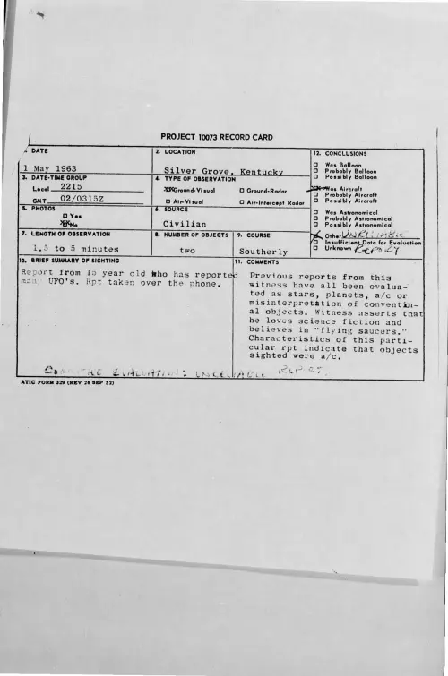 First page of 1963-05-9317210-SilverGrove-Kentucky