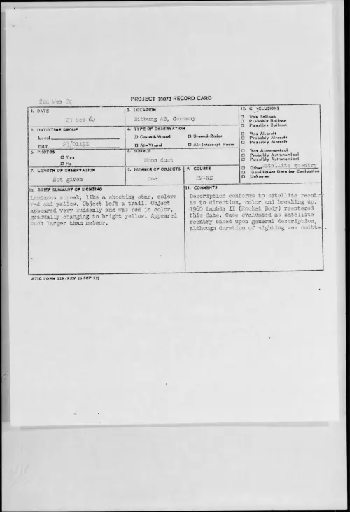 First page of 1960.09 - 8230617 - Bitburg AB, Germany