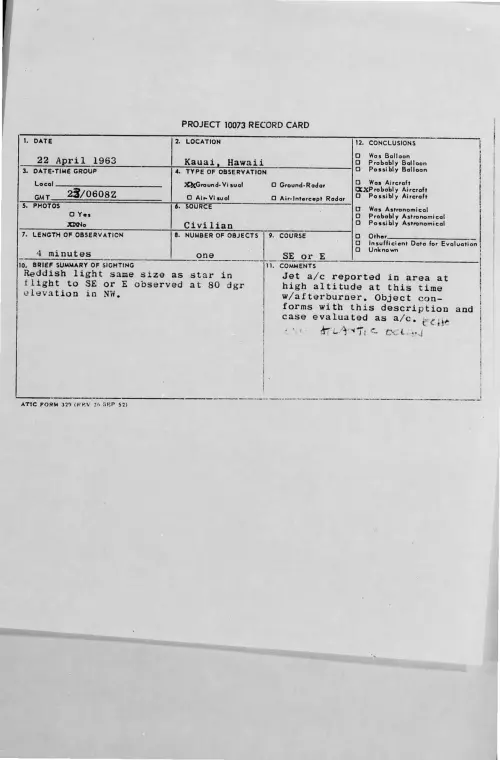 First page of 1963-04-9317148-Kauai-Hawaii
