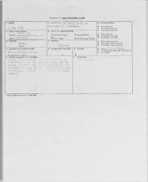 First page of 1954.06 - 8713377 - 400 Miles South Of Minneapolis, Minnesota
