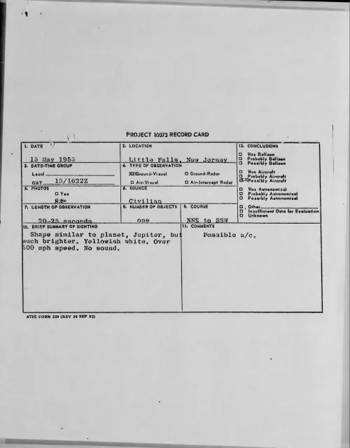 First page of 1955.05 - 6961033 - Little Falls, New Jersey