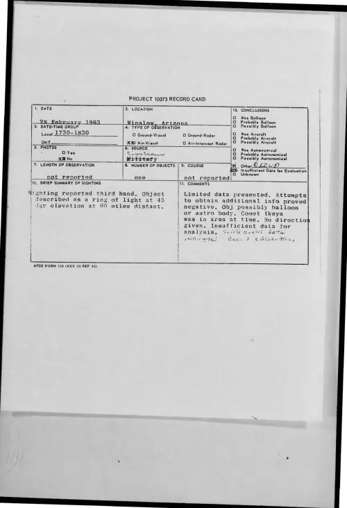 First page of 1963-02-9316772-Winslow-Arizona