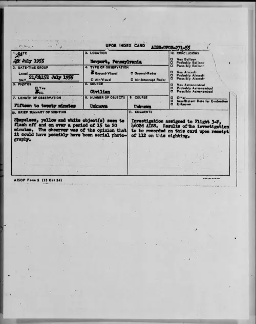 First page of 1955.07 - 6970218 - Newport, Pennsylvania