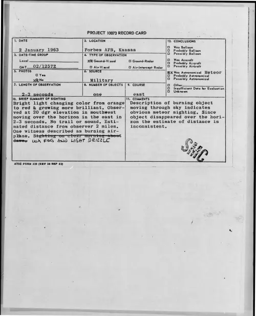 First page of 1963-01-9316543-ForbesAFB-Kansas