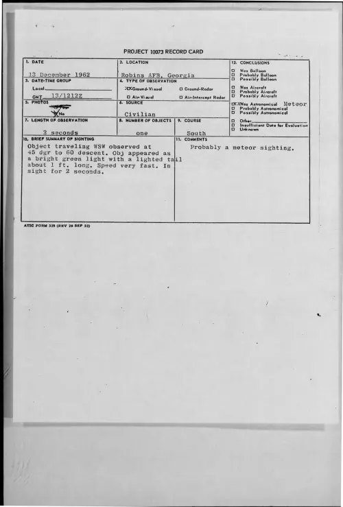 First page of 1962-12-9316448-RobinsAFB-Georgia