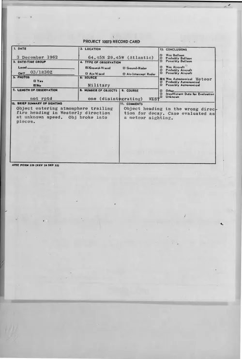 First page of 1962-12-9316400-64-45N29-45W-Atlantic-