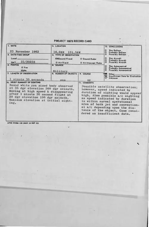 First page of 1962-11-9316325-16-08N131-58W