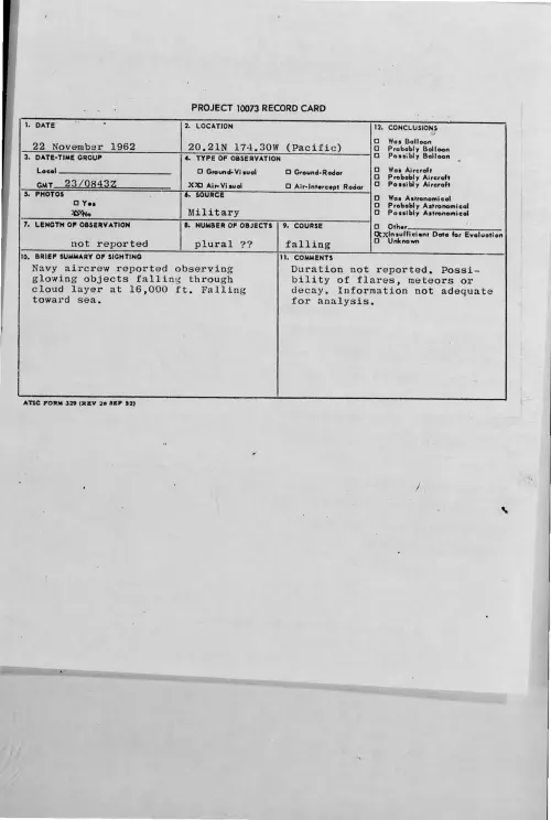 First page of 1962-11-9316321-20-21N174-30W-Pacific-