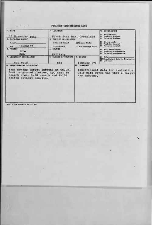 First page of 1962-11-9316240-NorthStarBay-Greenland