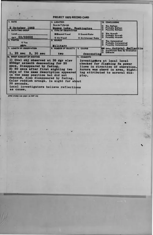 First page of 1962-10-8725802-MONTANAMosesLake-Washington