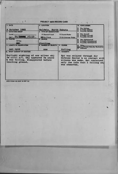 First page of 1962-10-8725926-Baldwin-NorthDakota