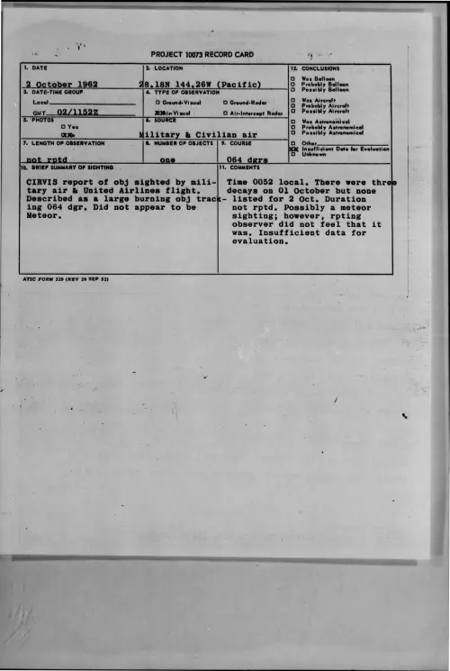 First page of 1962-10-8725696-28-18N144-26W-Pacific-