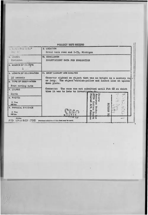 First page of 1967-08-7399962-GrandbankroadandI-75-Michigan
