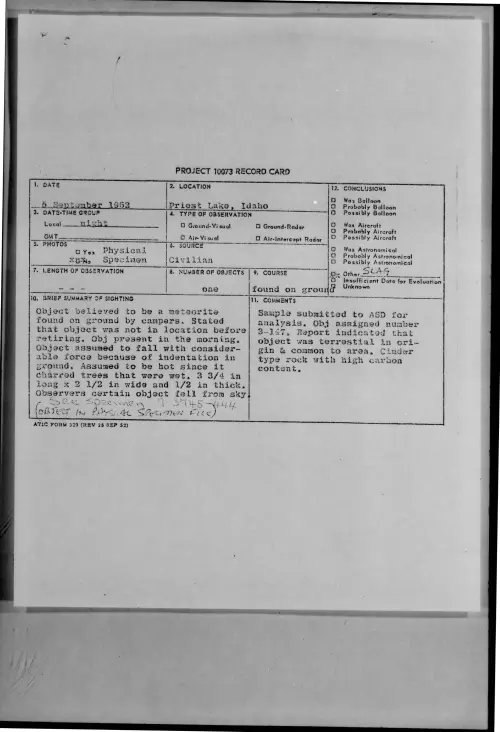 First page of 1962-09-8723646-PriestLake-Idaho