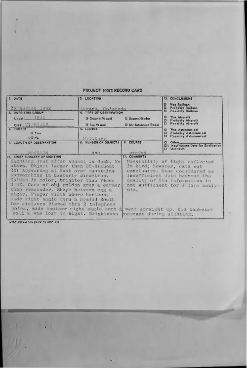 First page of 1962-08-8723047-Aurora-Colorado