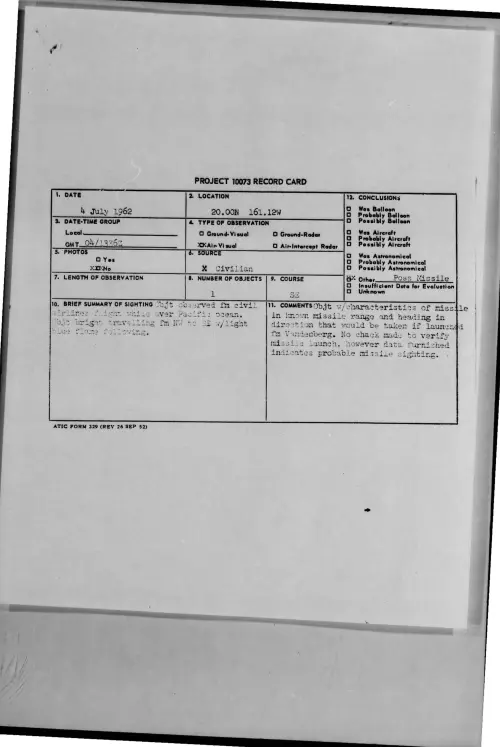 First page of 1962-07-8676783-20-00N161-12W