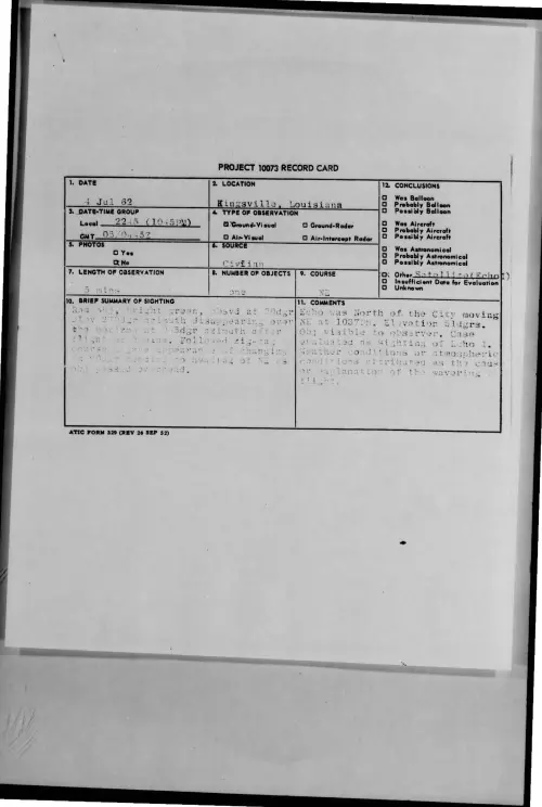 First page of 1962-07-8676916-Kingsville-Louisiana