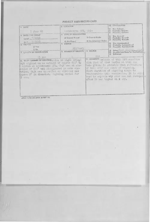 First page of 1962-06-8669398-LockbourneAFB-Ohio