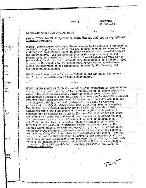 First page of CIAUFO - ARGENTINA UNIDENTIFIED FLYING OBJECTS (PAGE BBBB 3 ONLY)