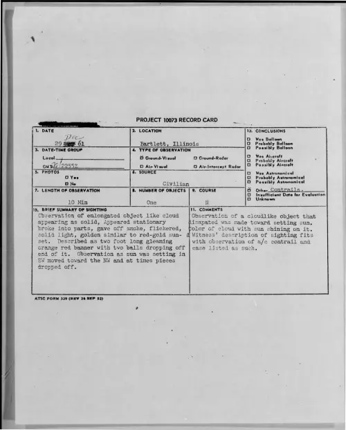 First page of 1961-12-8700487-Bartlett-Illinois
