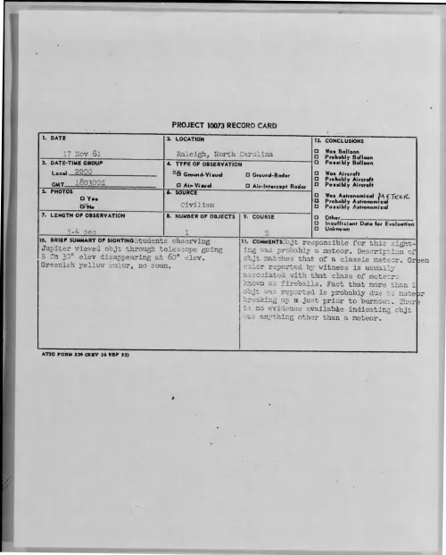 First page of 1961-11-8697629-Raleigh-NorthCarolina