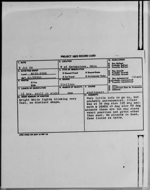 First page of 1958.07 - 8849743 - W of Germantown, Ohio