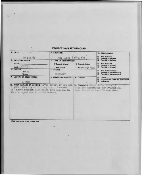 First page of 1961-11-8698598-40N173W-PACIFIC-