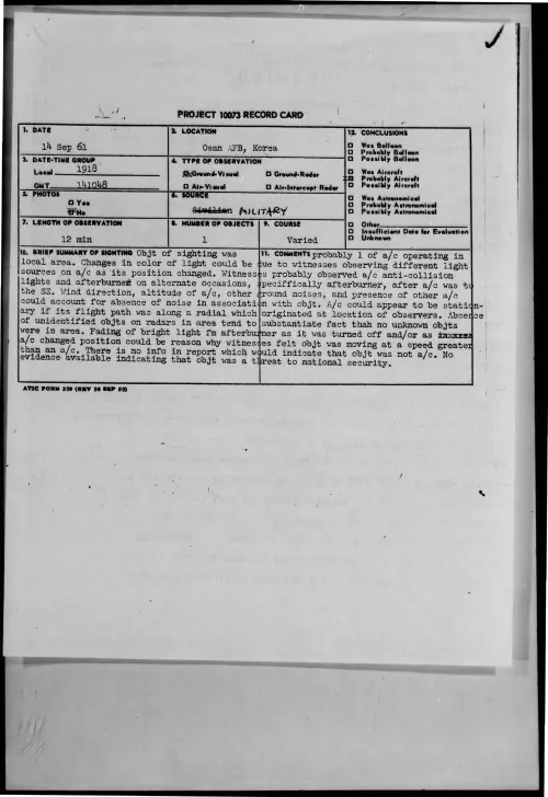 First page of 1961-09-8302885-OsanAFB-Korea