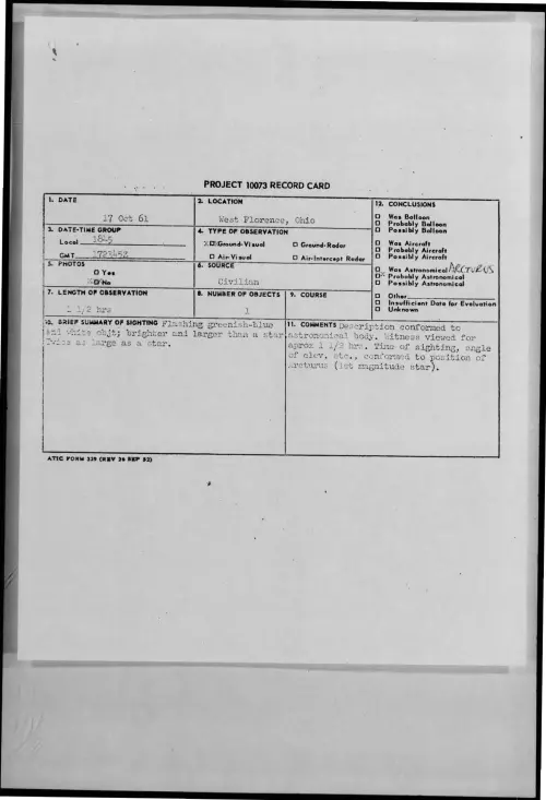 First page of 1961-10-8693291-WestFlorence-Ohio