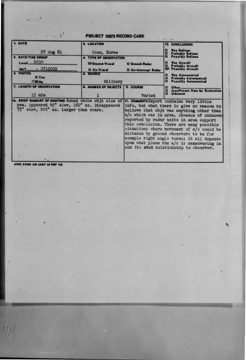 First page of 1961-08-8300298-Osan-Korea