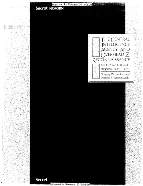 First page of CIAUFO - THE CENTRAL INTELLIGENCE AGENCY AND OVERHEAD RECONNAISSANCE; THE U-2 AND OXCART PROGRAMS, 1954-1974