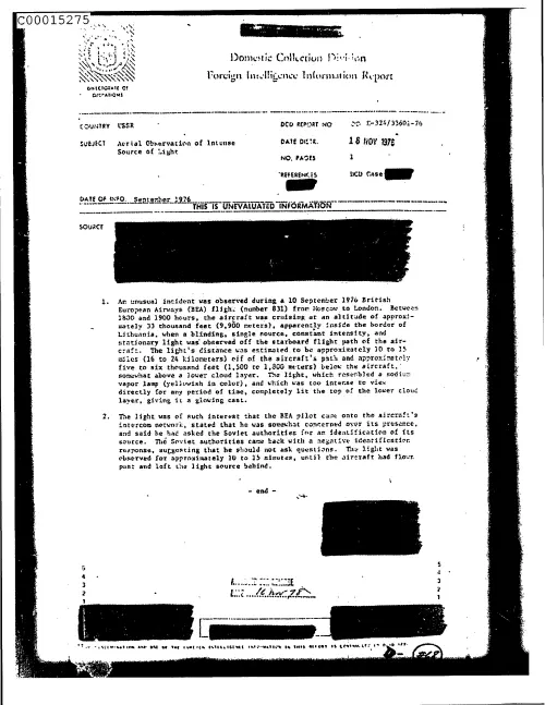 First page of CIAUFO - AerialObservationOfIntenseSourceOfLightDoc_0005515703