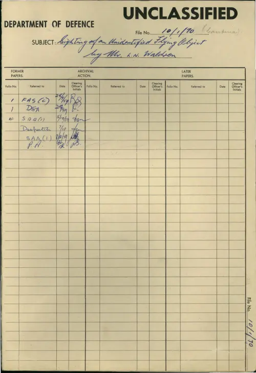 First page of AustralianUFOFiles - A1945_10-1-70_12254705