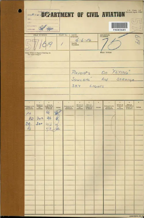 First page of AustralianUFOFiles - C273_1957-619_3348107