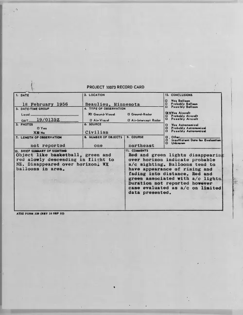First page of 1956.02 - 7340547 - Beaulieu, Minnesota