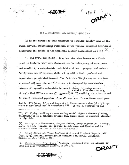 First page of NSAUFO - UFO Hypothesis