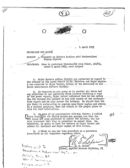 First page of CIAUFO - COMMENTS ON LETTERS DEALING WITH UNIDENTIFIED FLYING OBJECTS