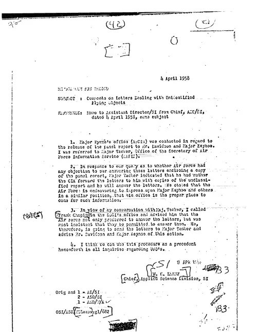 First page of CIAUFO - COMMENTS ON LETTERS DEALING WITH UNIDENTIFIED FLYING OBJECTS 3