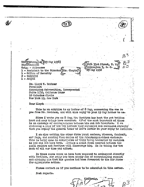 First page of CIAUFO - TO LLOYD BERKNER FROM PHILIP STRONG REGARDING LEON DAVIDSON