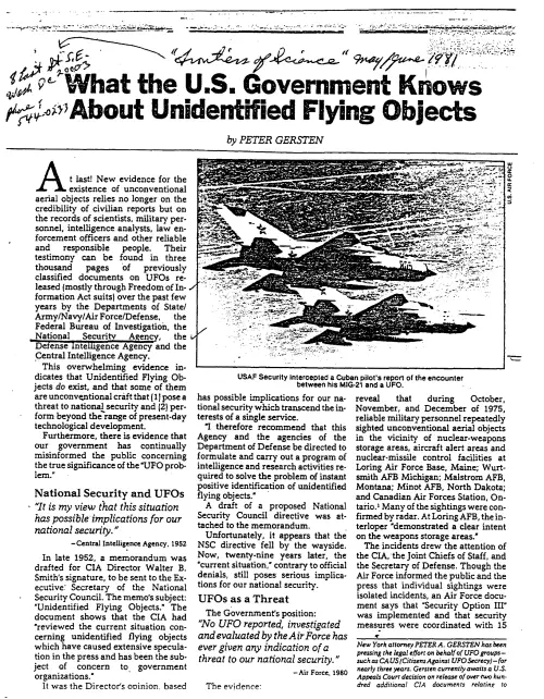 First page of NSAUFO - What Gov Knows About UFOs