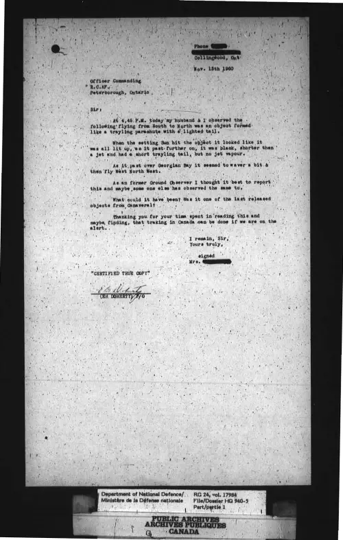 First page of CanadaUFO - Canada - FOIA Part 20 - Pages 5701-6000