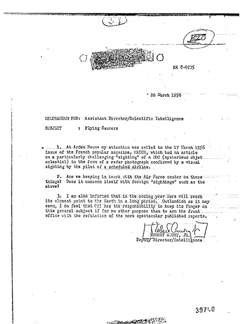 First page of CIAUFO - FLYING SAUCERS (MATCH MAGAZINE CARRIED AN ARTICLE ON UFO SIGHTING; MARS WILL
