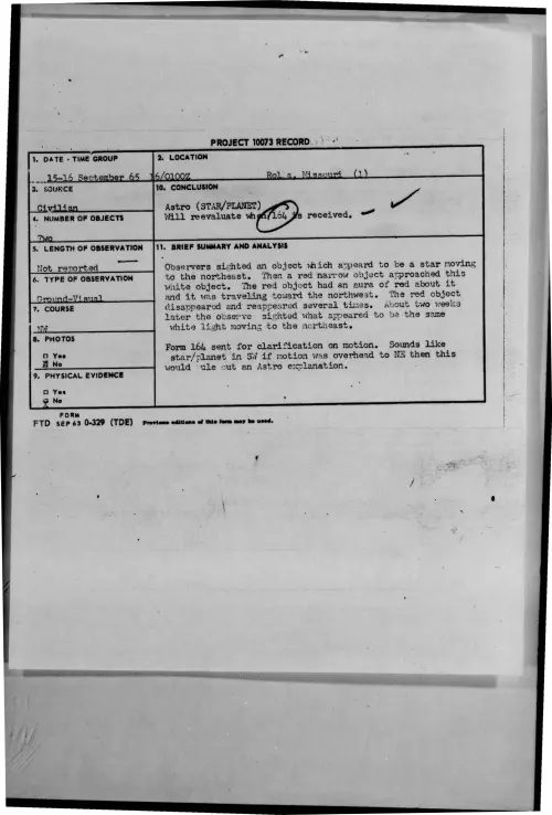 First page of 1965-09-8677486-Rolla-Missouri