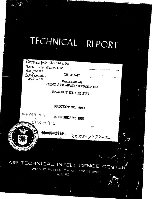 First page of Project1794 - Project Silver Bug Technical Report AFD-070114-006
