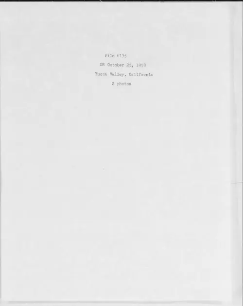 First page of 1958.10 - 6975159 - Yucca Valley, California (#6135)