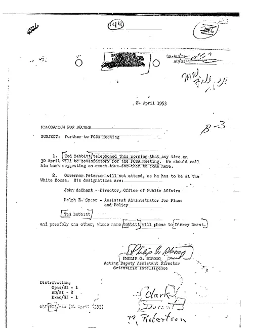 First page of CIAUFO - FURTHER TO FCDA MEETING