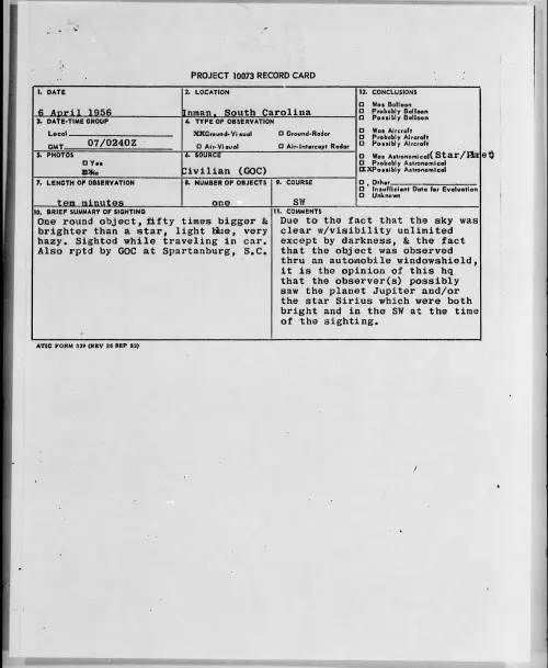 First page of 1956.04 - 6785520 - Inman, South Carolina