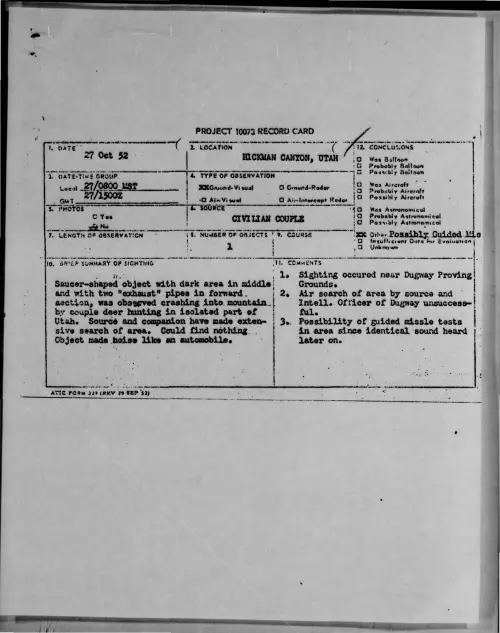 First page of 1952-10-9169419-HICKMANCANYON-UTAH