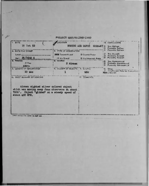 First page of 1952-10-9169463-ERDINGAIRDEPOTGERMANY