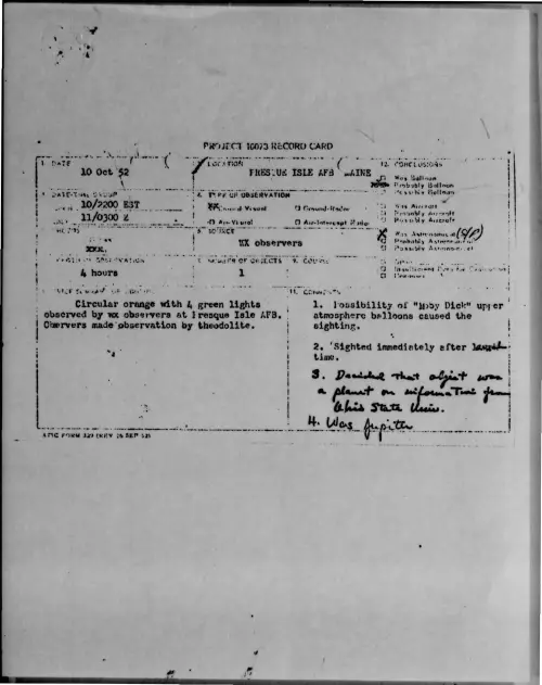 First page of 1952-10-6383772-PRESSUREISLEAFBMAINE